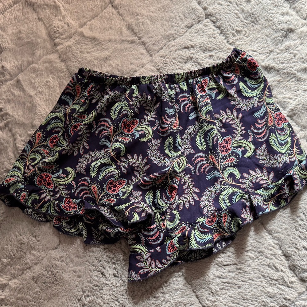 Altar'd State Navy and Green Patterned Shorts